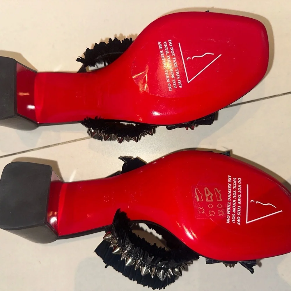 Christian Louboutin Black Heels with Embellishments - Picture 2 of 4